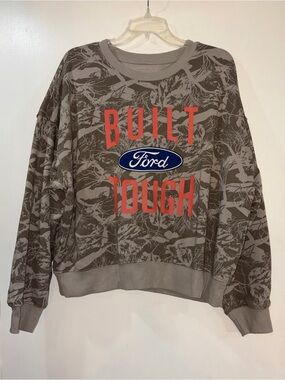 Ford Built Tough Camo Sweatshirt Hybrid Apparel Womens Sz Large